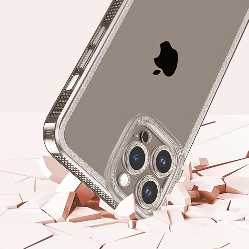 Miniatura 4 de ZTOFERA Diseñada para iPhone 12 Pro Max de 6.7 pulgadas, bonita funda transparente brillante para mujeres y niñas, funda protectora de silicona TPU