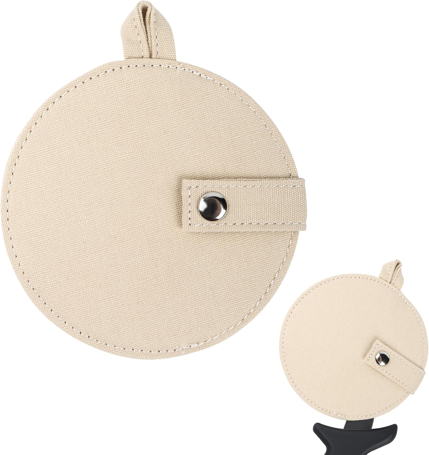 1-Pack Canvas Pizza Cutter Sleeve – Fits Wheels 4” or Smaller, Magnetic Snap, Lanyard for Hanging on Hooks or Rails (Sleeve Only) (Natural Beige)