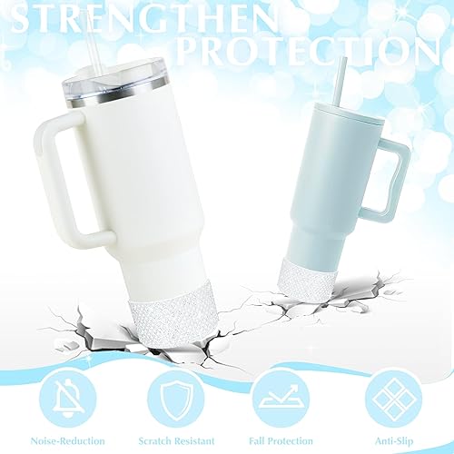 Miniatura 9 de UBEEKOO Bota de silicona con purpurina de diamante, compatible con Owala, botella de agua Hydro Flask, funda para Owala FreeSip de 40 onzas, Hydro