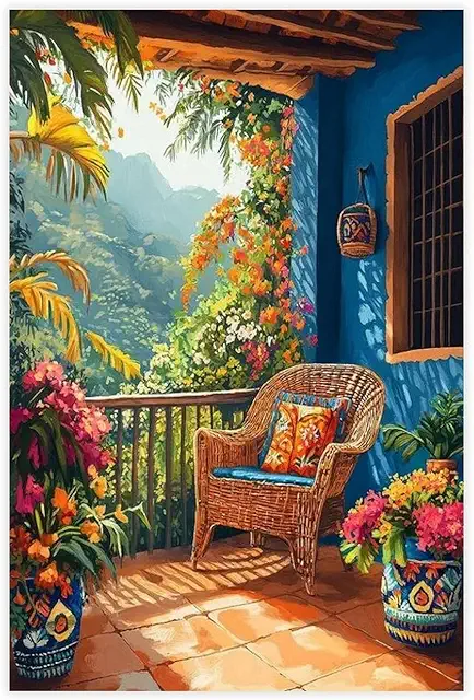 Lienzo decorativo colombiano para patio y dormitorio - 20x30 cm