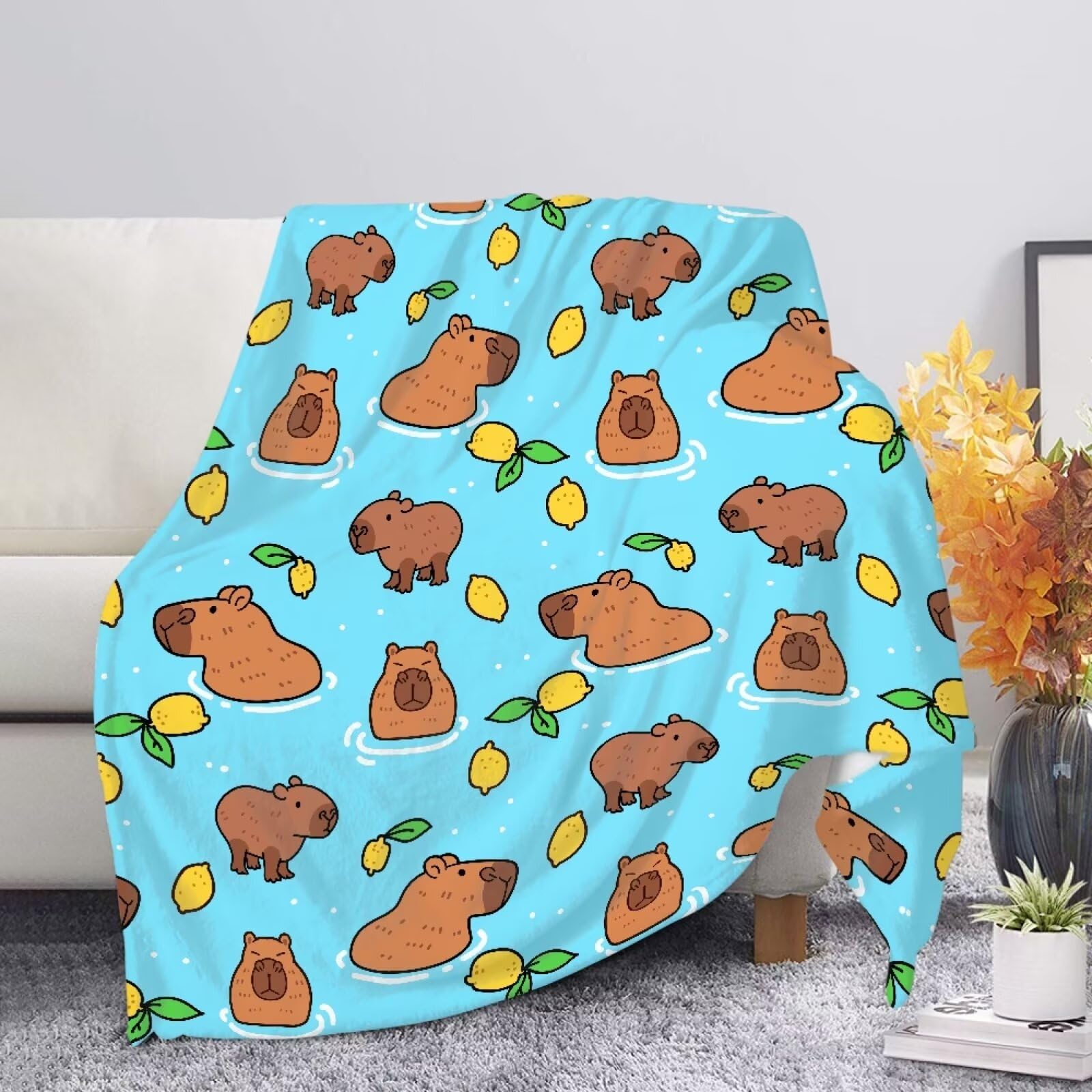 Belidome Cute Capybara Blanket Sofa Throw Soft Lightweight Winter Warm Throw for Kids Bedroom Couch โ image 1