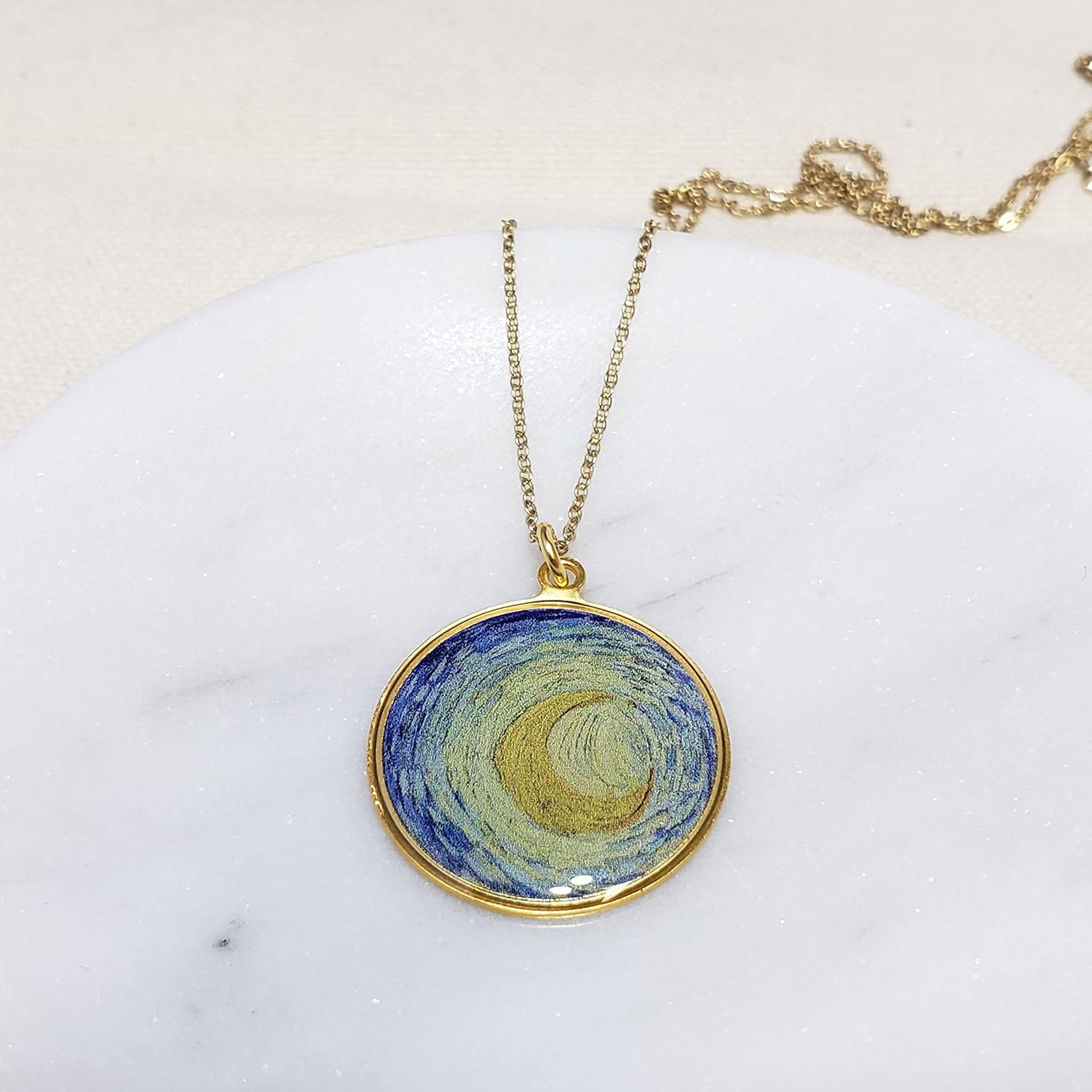 Van Gogh Starry Night Inspired Pendant Necklace