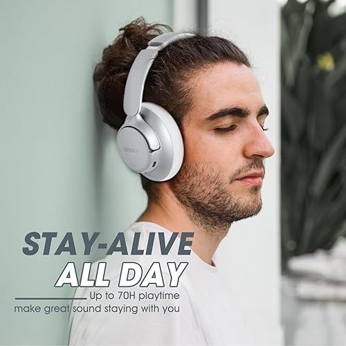 Miniatura 2 de BERIBES Auriculares Bluetooth híbridos con cancelación activa de ruido mejorados con modos transparentes, 65 horas de reproducción, auriculares
