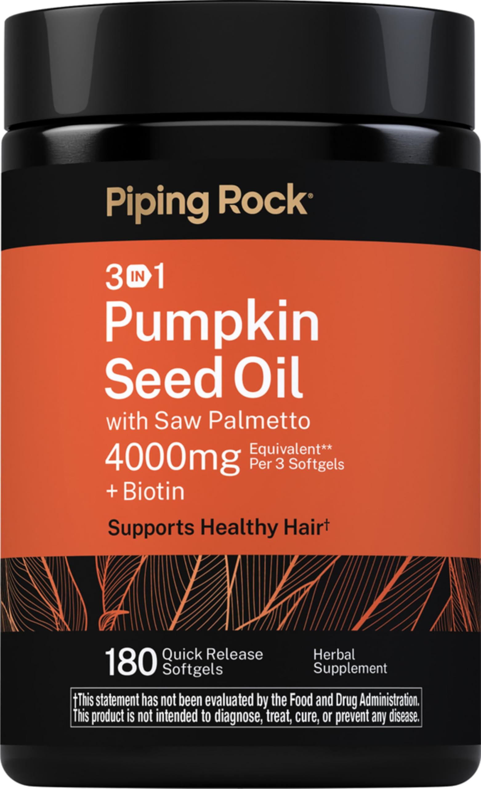 Piping Rock Pumpkin Seed Oil w/Saw Palmetto Complex | 4000mg