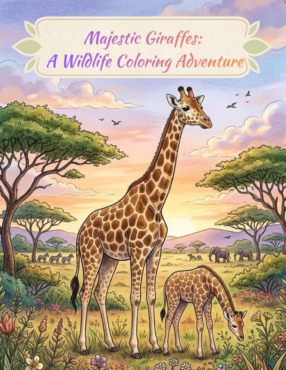 Majestic Giraffes: A Wildlife Coloring Adventure