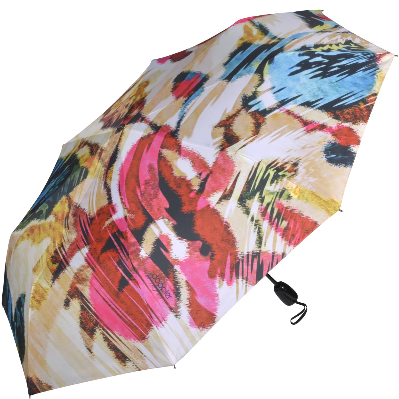 Doppler Parapluie pliant – Ouverture et Fermeture Automatiques - Tissu Pongé Imperméable – Convient pour un Sac a dos Voyage – 8 baleines en fibre – Voyage Accessoires – Toile de 98 cm - Ancien