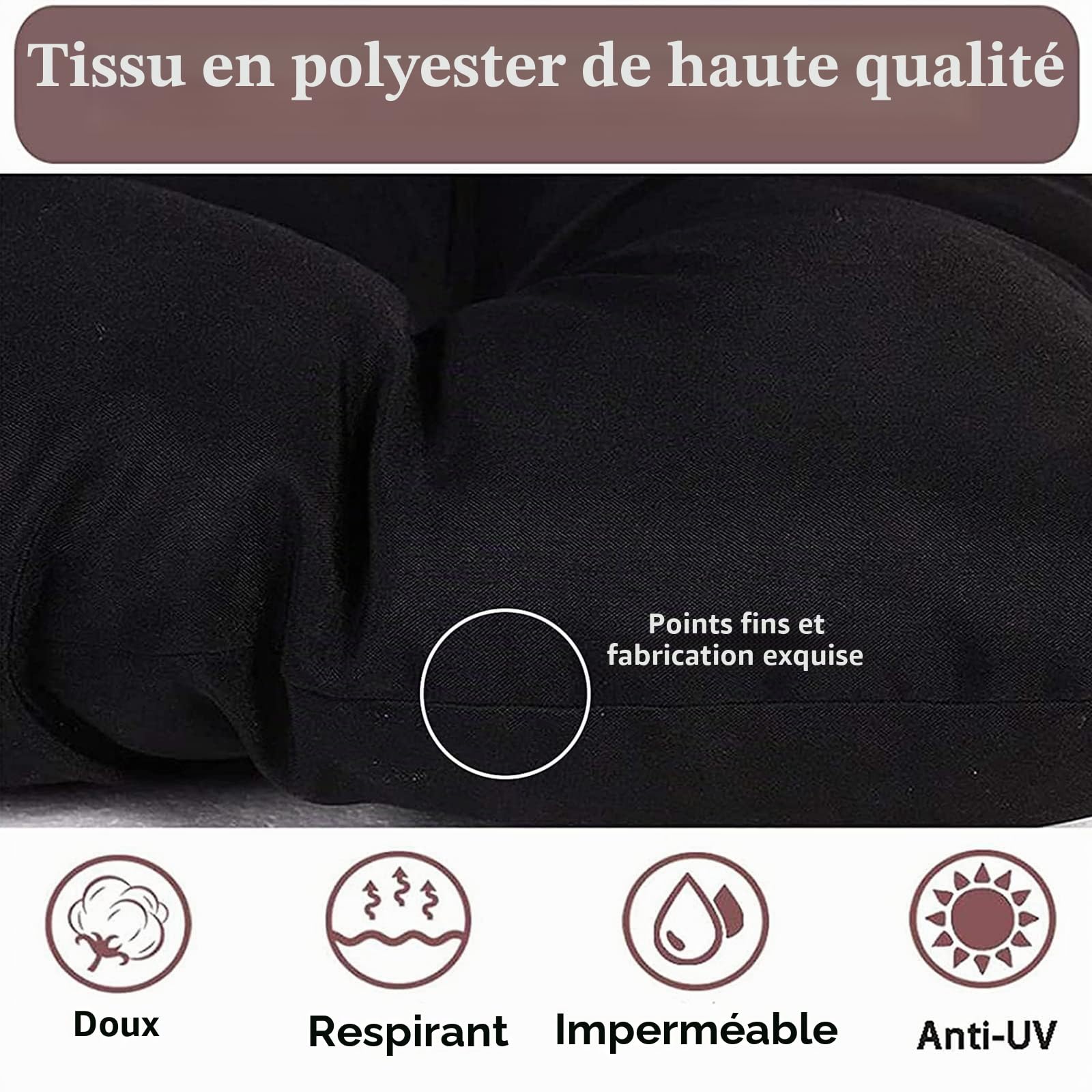 Coussin Double Papasan Extérieur,Coussin De Chaise Papasan,Coussins De Chaise De Panier Suspendus Coussins De Chaise De Jardin Imperméables Coussins De Chaise De Patio,Blanc,170 * 120cm(Taille:170 * 1