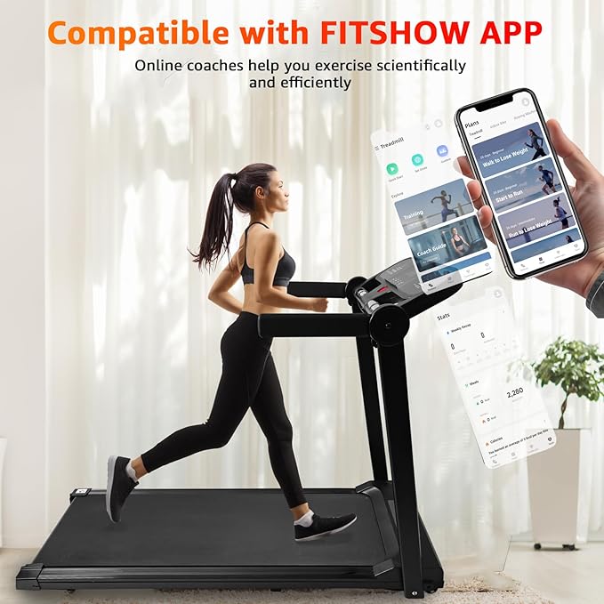 Caminadora Eléctrica Plegable 3 hp con Display LED, Soporte para Tablet, Negra miniatura 2