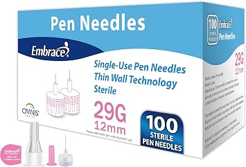 Embrace Insulin Pen Needles 29G 12mm
