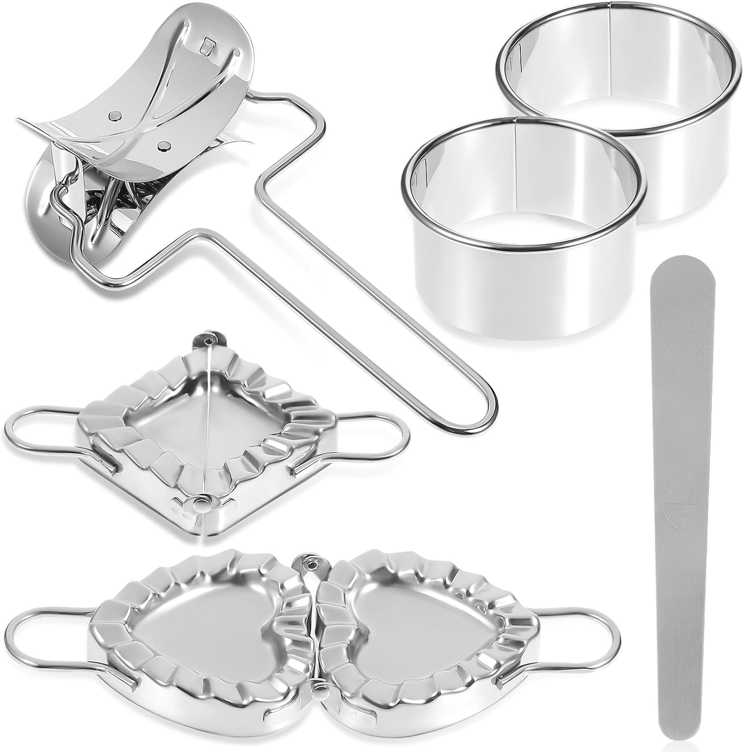 COLLBATH 2sets Dumpling Maker Mold Wonton Maker Press Dough Pressing Tool for Home Use