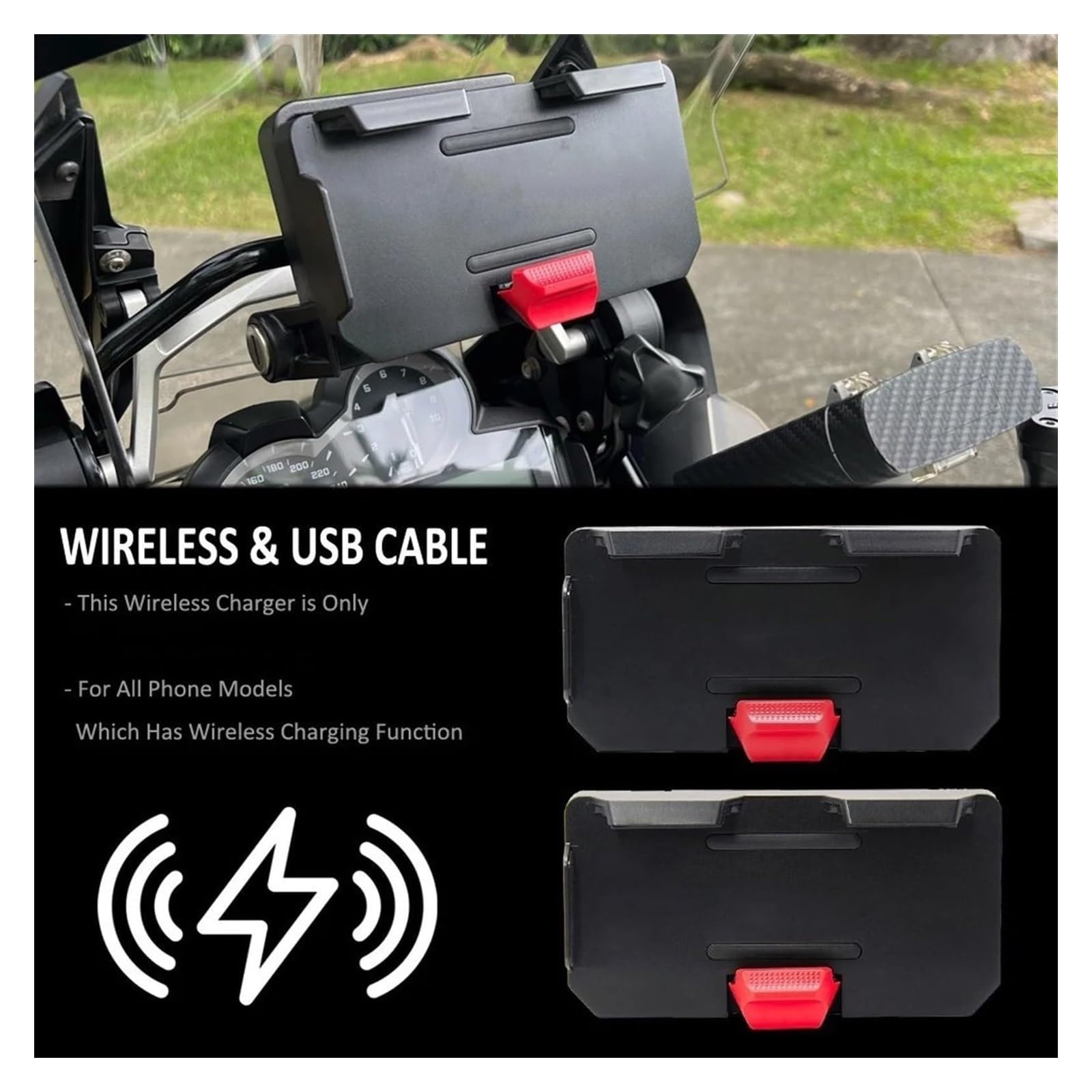 Staffa di Navigazione GPS per B&MW R1200GS R1250GS R 1250 GS F800GS F700GS S1000XR per ADV Moto Senza Fili di Ricarica GPS Supporto del Telefono Staffa di Navigazione