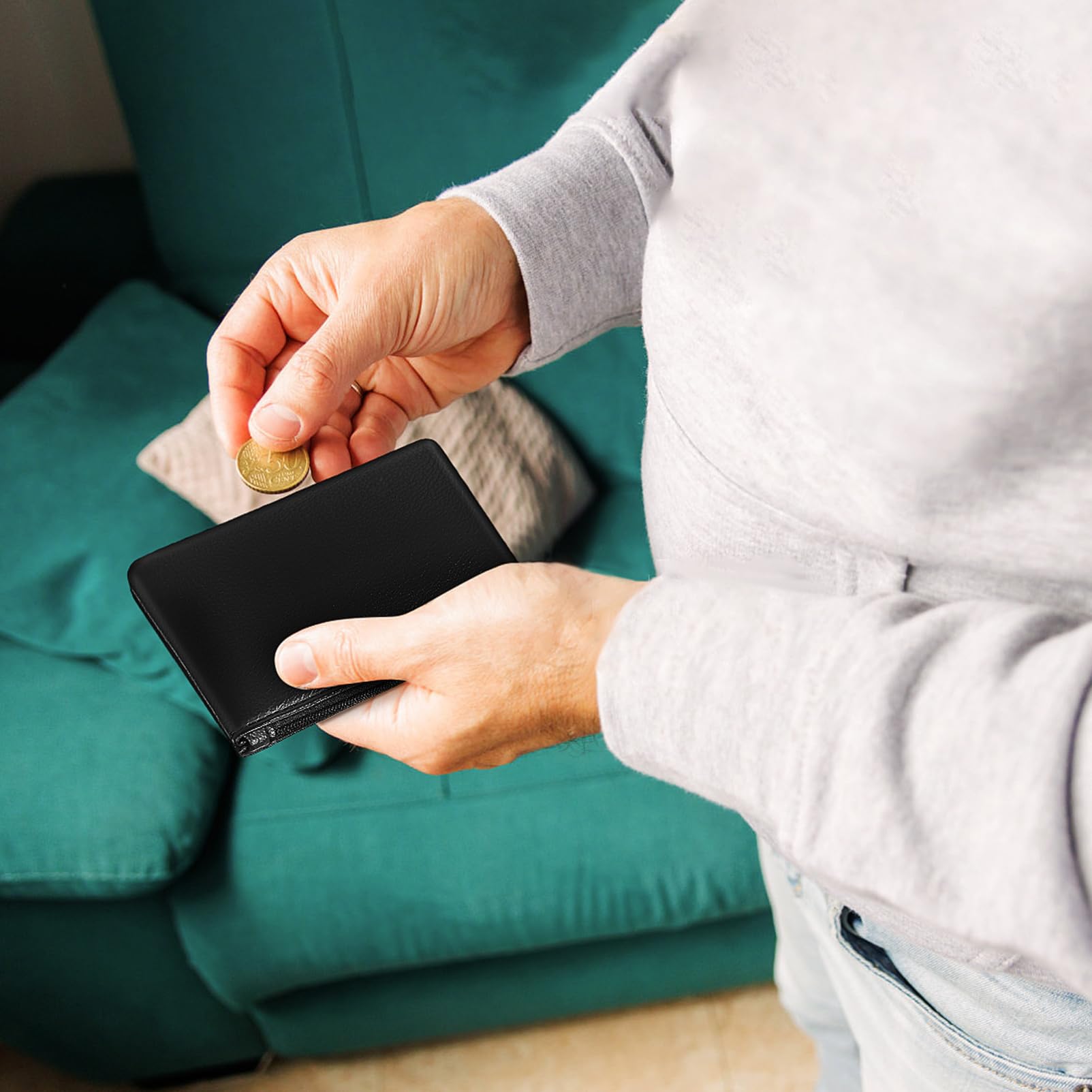 Healvian 2pcs Coin Purse,Small Zipper Change Purse Portable,Coin Pouch With Zipper,Change Wallet for Women