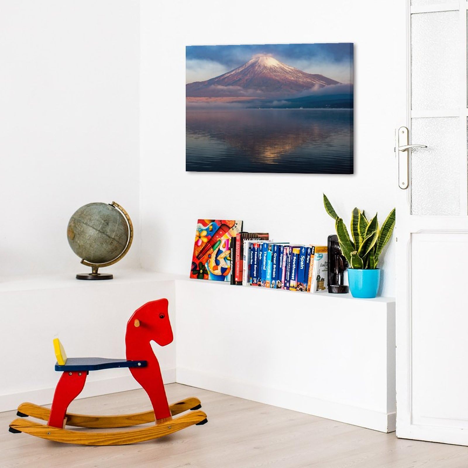Amazon.co.jp: 絵画 湖に映る日本の富士山インテリア 絵画 ナショナル