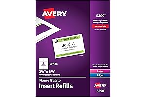 Customizable Name Badge Inserts 2.25" by 3.5": Organize Your Workplace!