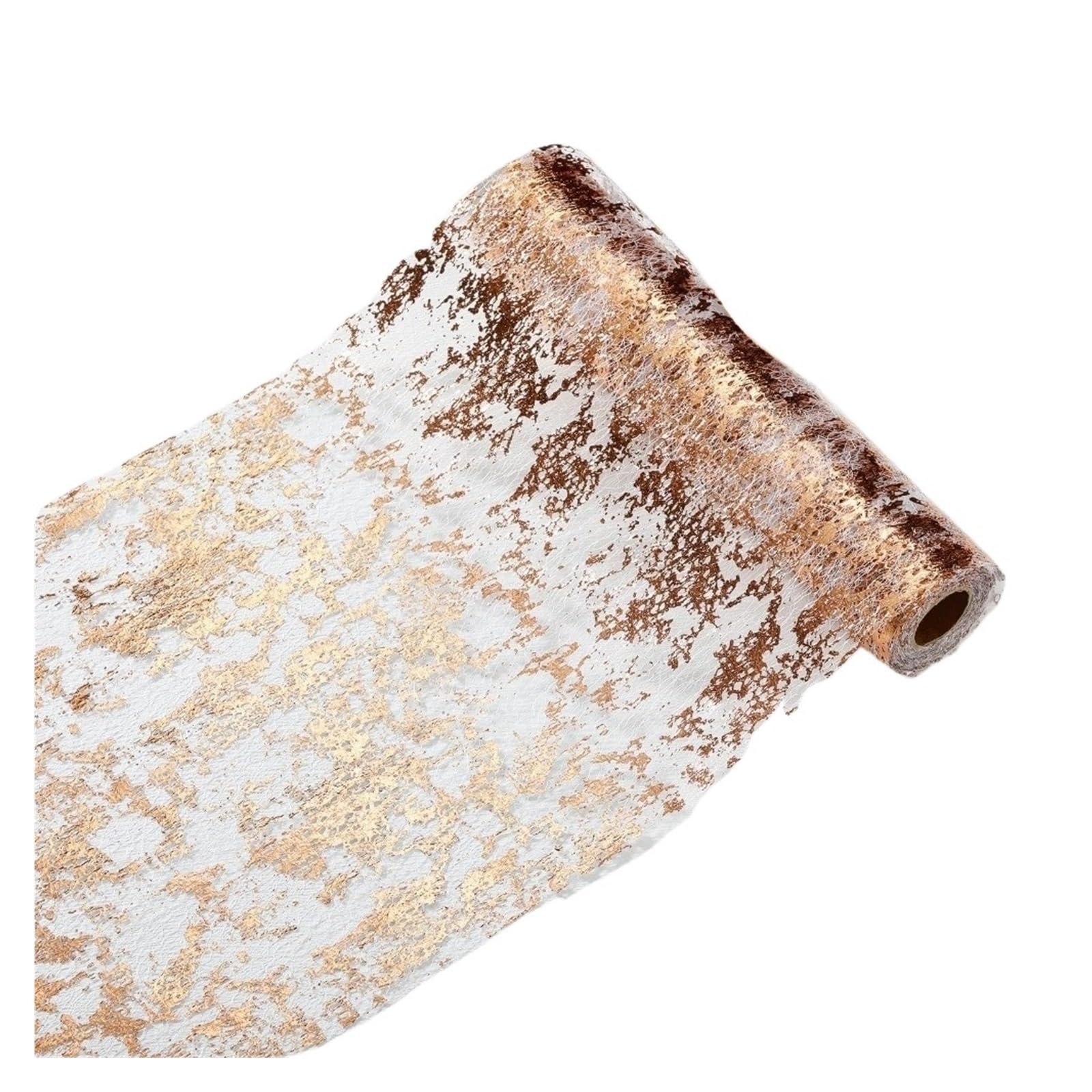 Chiffon Table Runner Sparkle Metallic Runner Glitter Sequin Thin Foil Mesh Roll Snowflake Flag Tablecloth Party Decor(Rose Gold)