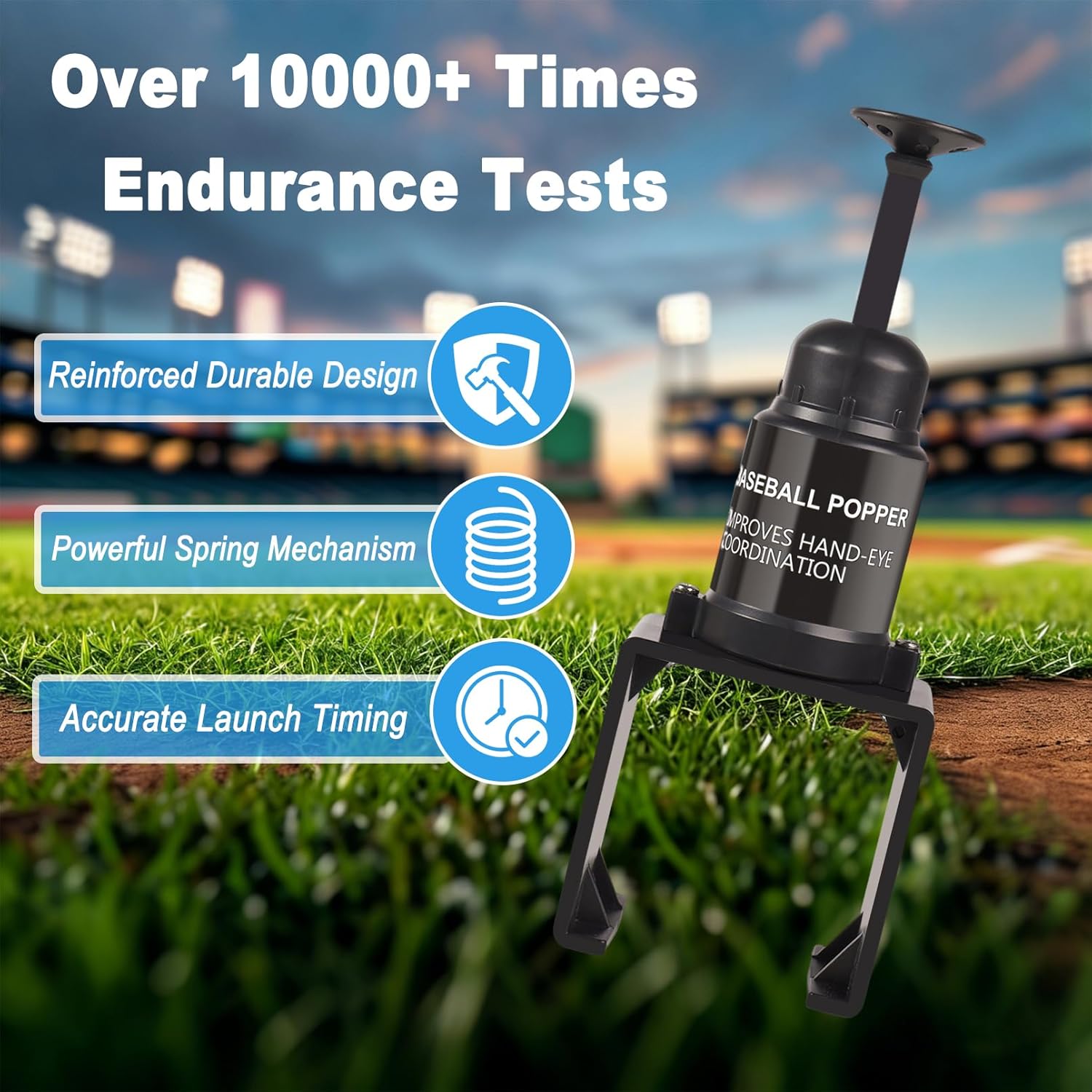 Softball Training Pop | Baseball Pop for Hitting Without a Pitcher(Compatible with Practice Wiffle Balls, 4 Softballs Included)