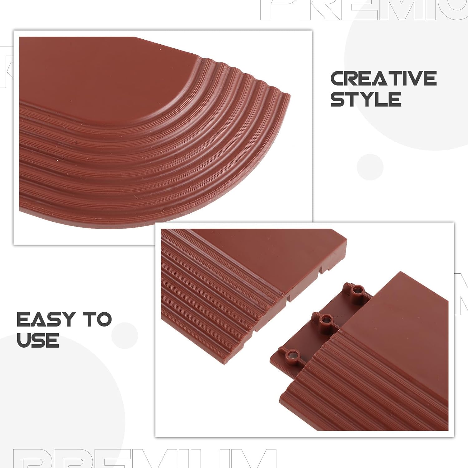 Outanaya Plastic Threshold Ramp for Cleaning Robot and Vacuum Robot Rounded Edges, Seamless Transition and Anti-Slip Design, 22.83 Inch Brown Ramp for Indoor Entryway Use