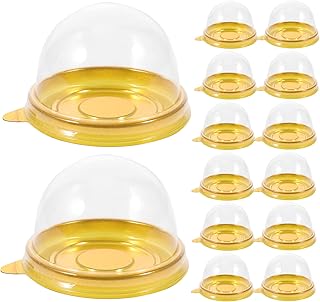 NUOBESTY 100Pcs Round Blister Boxes for Small Cakes 2.75X2.75X1.96 Inch Clear Plastic Pastry Containers with Lid for Egg Yolk Puff Bakery Food Storage