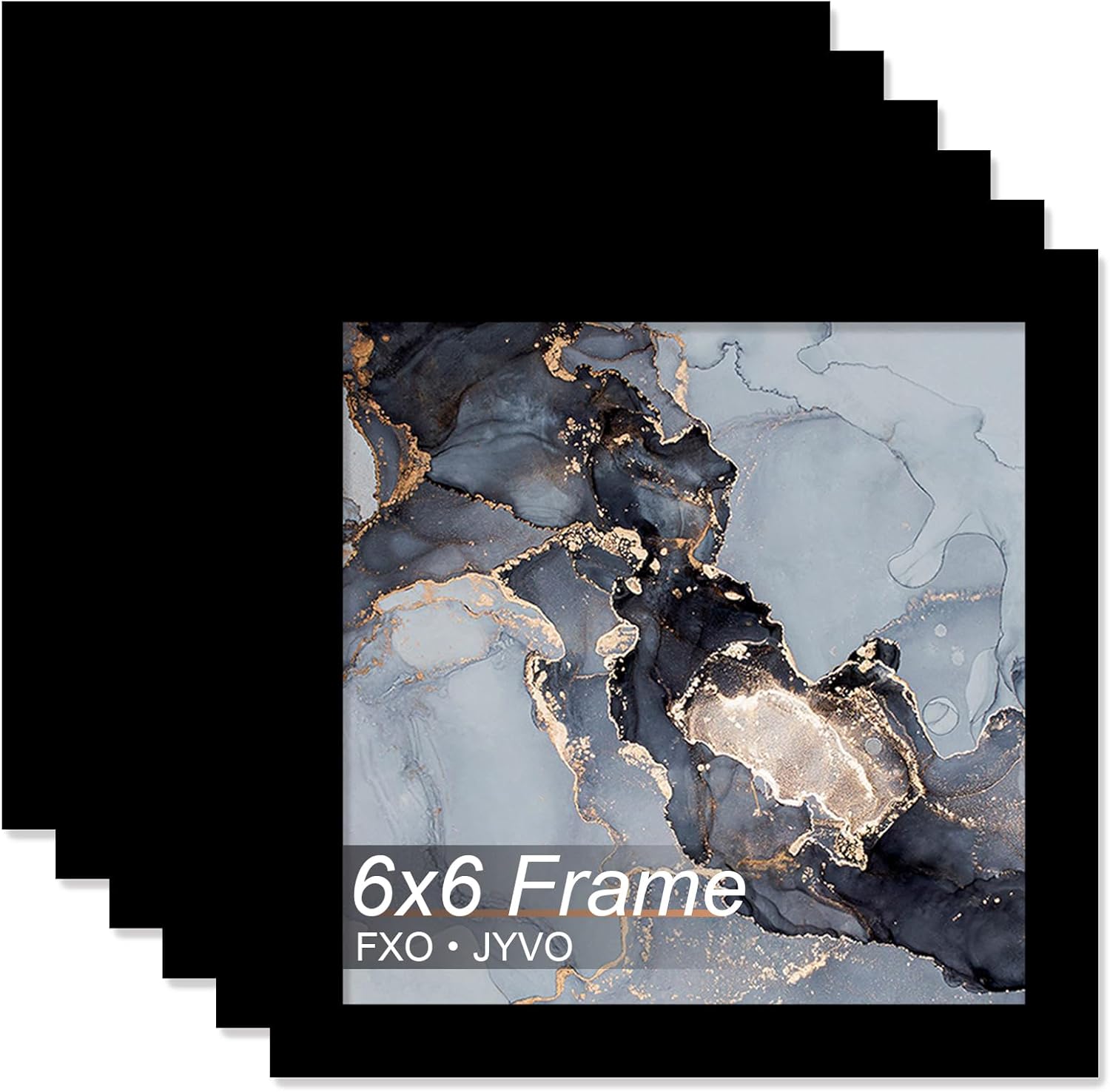 13x13 Frame Set of 6, Black Picture Frame for 13 x 13 Square Picture Poster Photo, Light Weight and High Transparent 13 by 13 Frame for Wall - 6 Pack/Black/13 x13