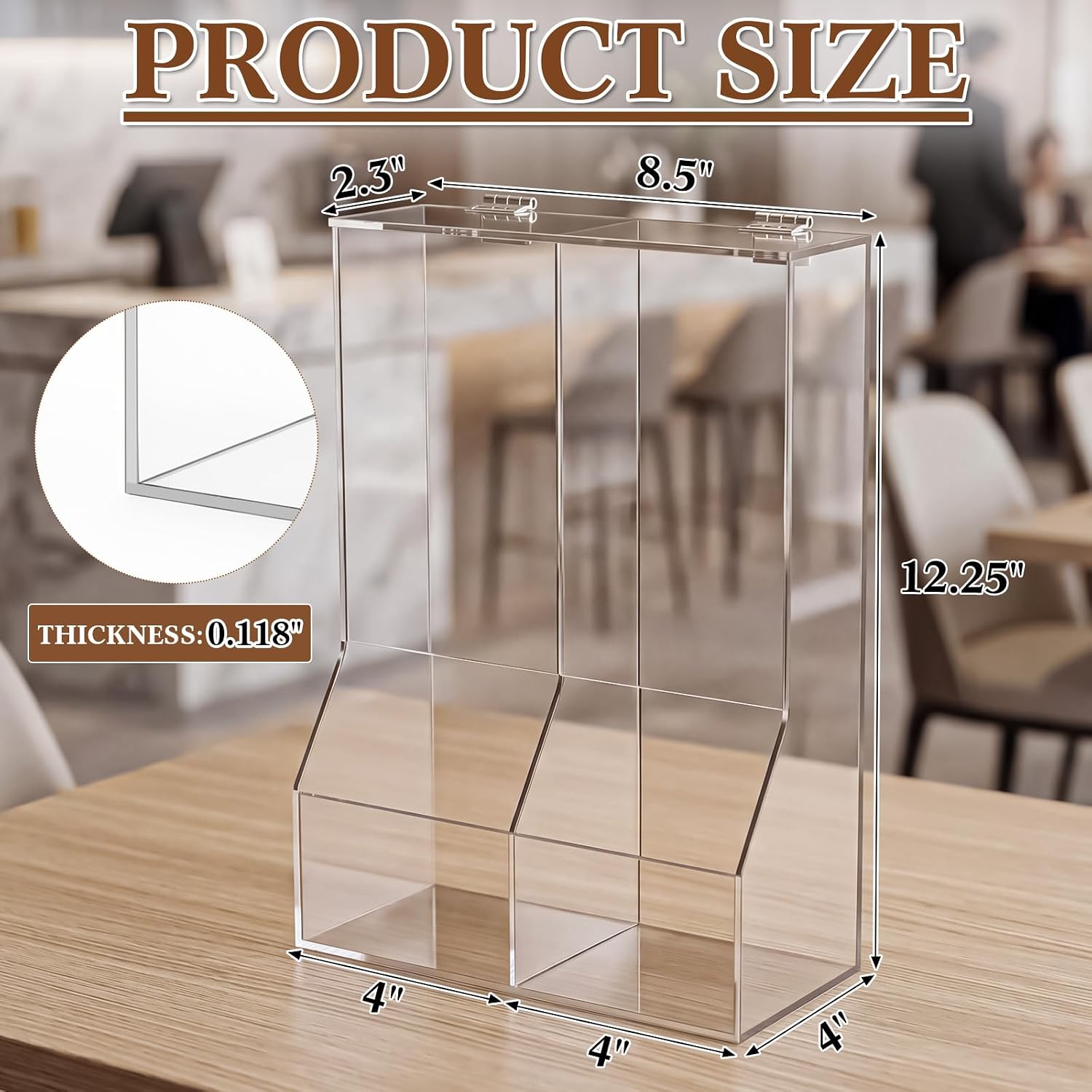 1 Pcs Divided Condiment Bin with Lid 2 Compartment