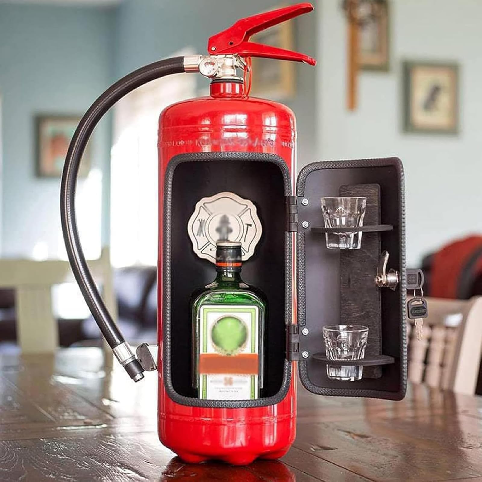 Fire Extinguisher for Boat, Fire Extinguisher Mini Bar, Structural Design and Realistic Appearance, Can Prevent Re-Ignition, Easy to Carry and Store, for Firefighters, Whiskey Lovers