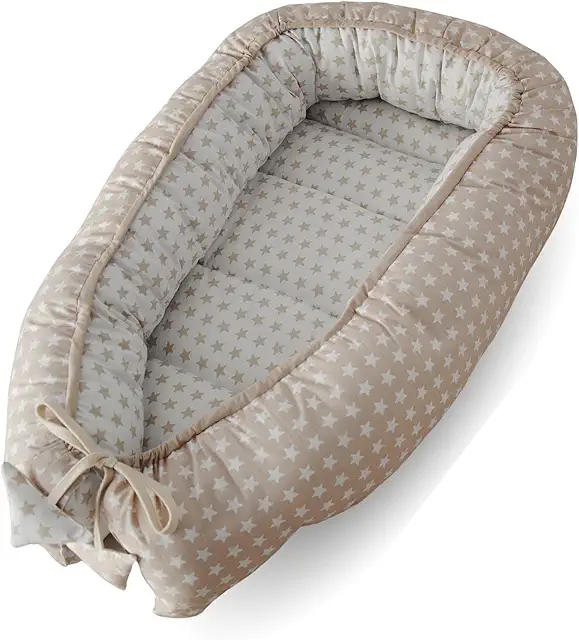 Ninho Bebê Acolchado 0-7 Meses - Redutor de Cuna e Cuna de Viagem em Algodão OEKO-TEX