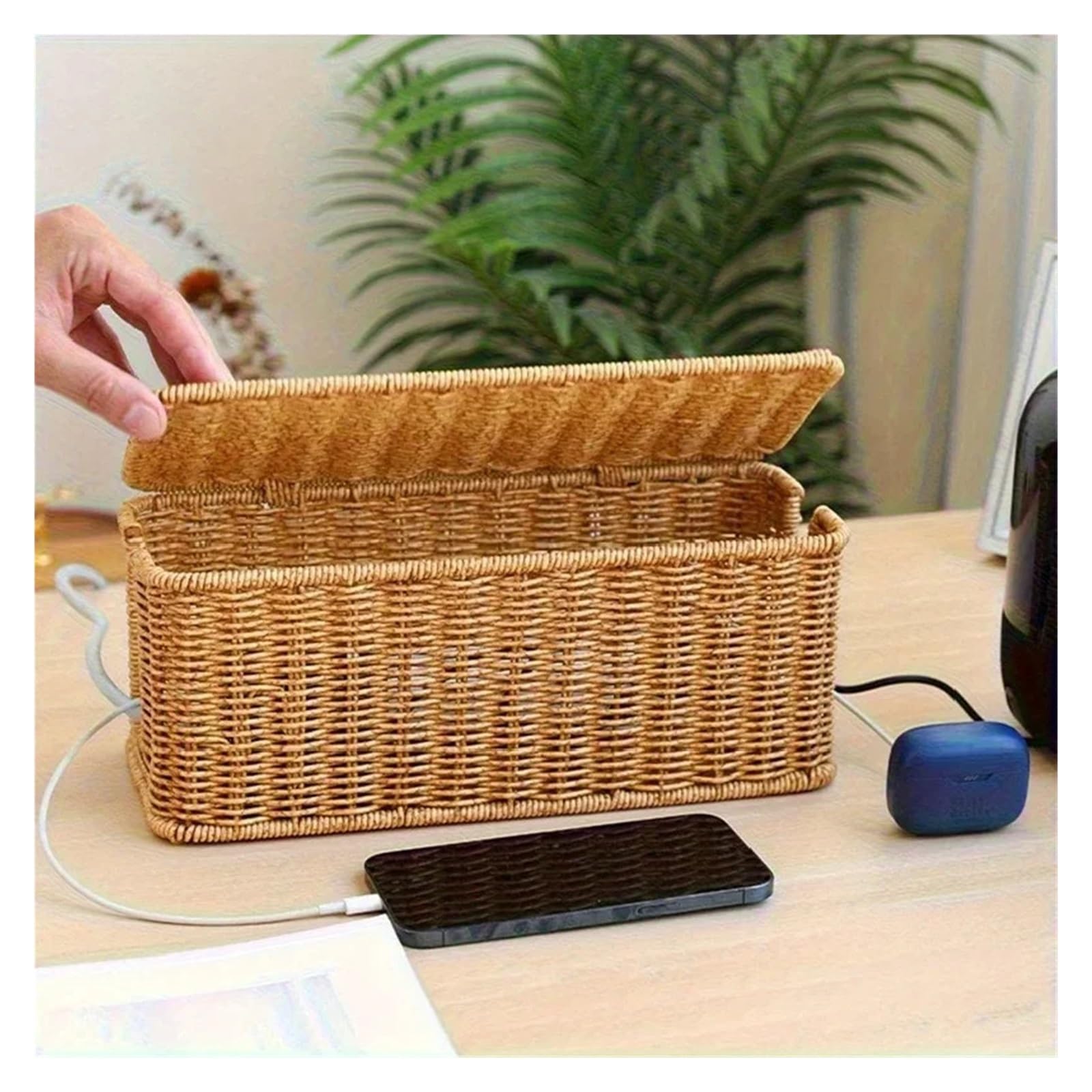 Scatola organizer for cavi, spazio di archiviazione multiscomparto compatibile for alimentazione, dati