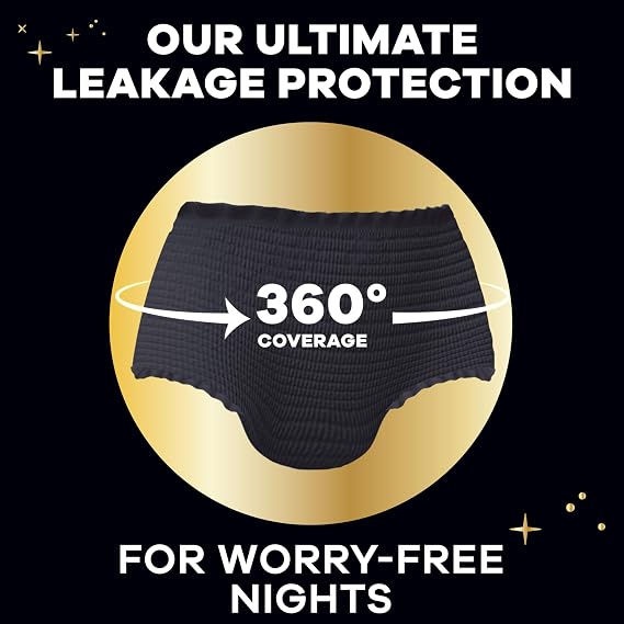 Always ZZZ Overnight Disposable Period Underwear for Women, Large, 360 Coverage for Worry-Free Nights, 14 Count (2 Packs of 7)