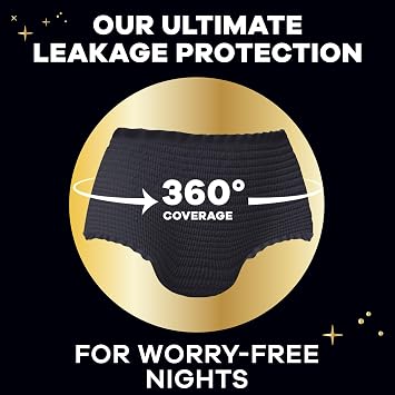 Always ZZZ Overnight Disposable Period Underwear for Women, Large, 360 Coverage for Worry-Free Nights, 14 Count (2 Packs of 7)