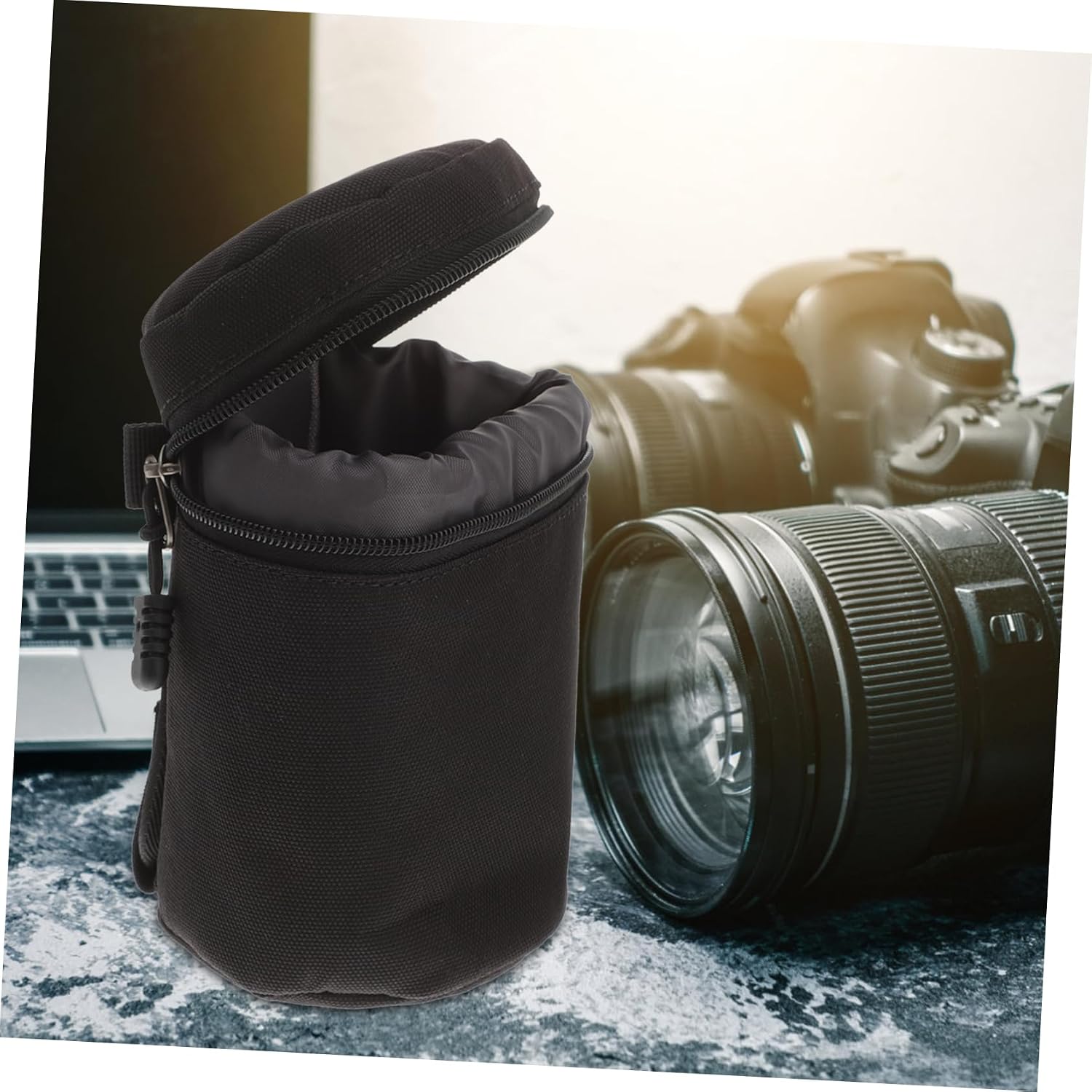 Hemobllo 2pcs Camera Lens Bag Dslr Camera Accessories Camera Lens Case Camera Protector Cover Nylon Lens Case Dslr Camera Supplies Portable Lens Case Profession Container 210d Fiber Cloth