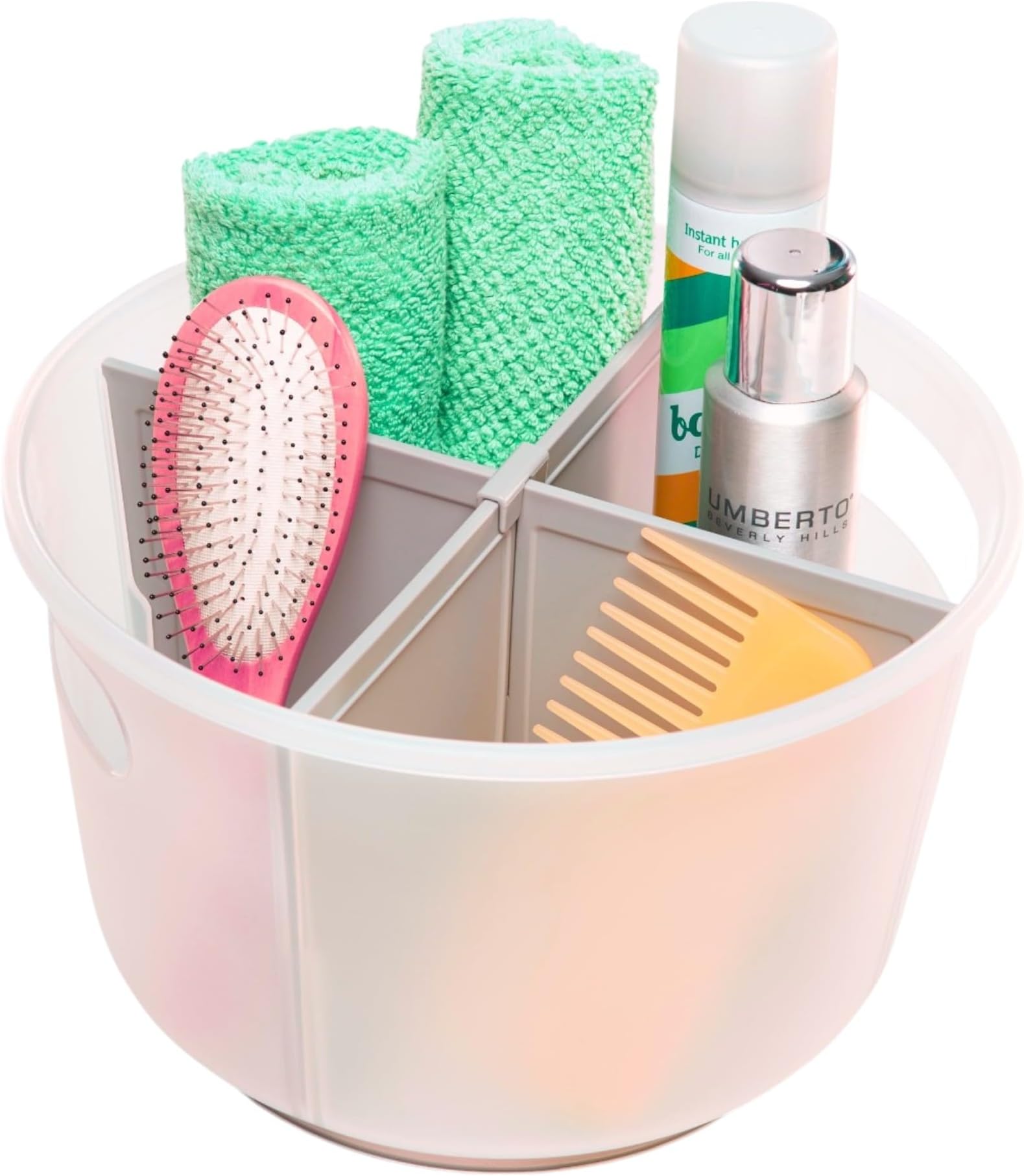 madesmart Divided Bathroom Tote | BATH COLLECTION | Handles for Portability | 360° Rotation | Utility Storage | Non-slip Base | BPA-Free
