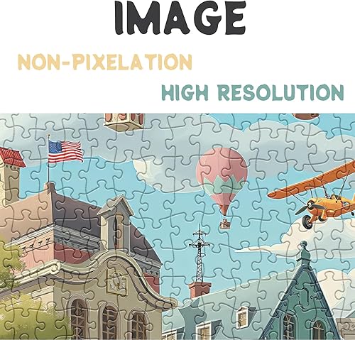 Miniatura 4 de Rompecabezas vintage de vacaciones de ciudad para adultos, 1000 piezas, rompecabezas de escena de tiempo acogedor de Europa, rompecabezas de arte