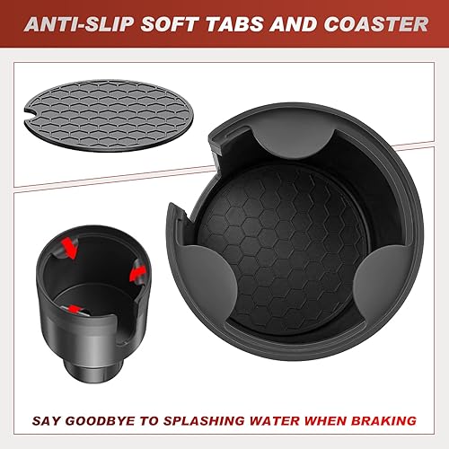 Miniatura 6 de Frokom Expansor de portavasos para automóvil, adaptador de expansor de portavasos de automóvil mejorado con base ajustable desplazada, se adapta a