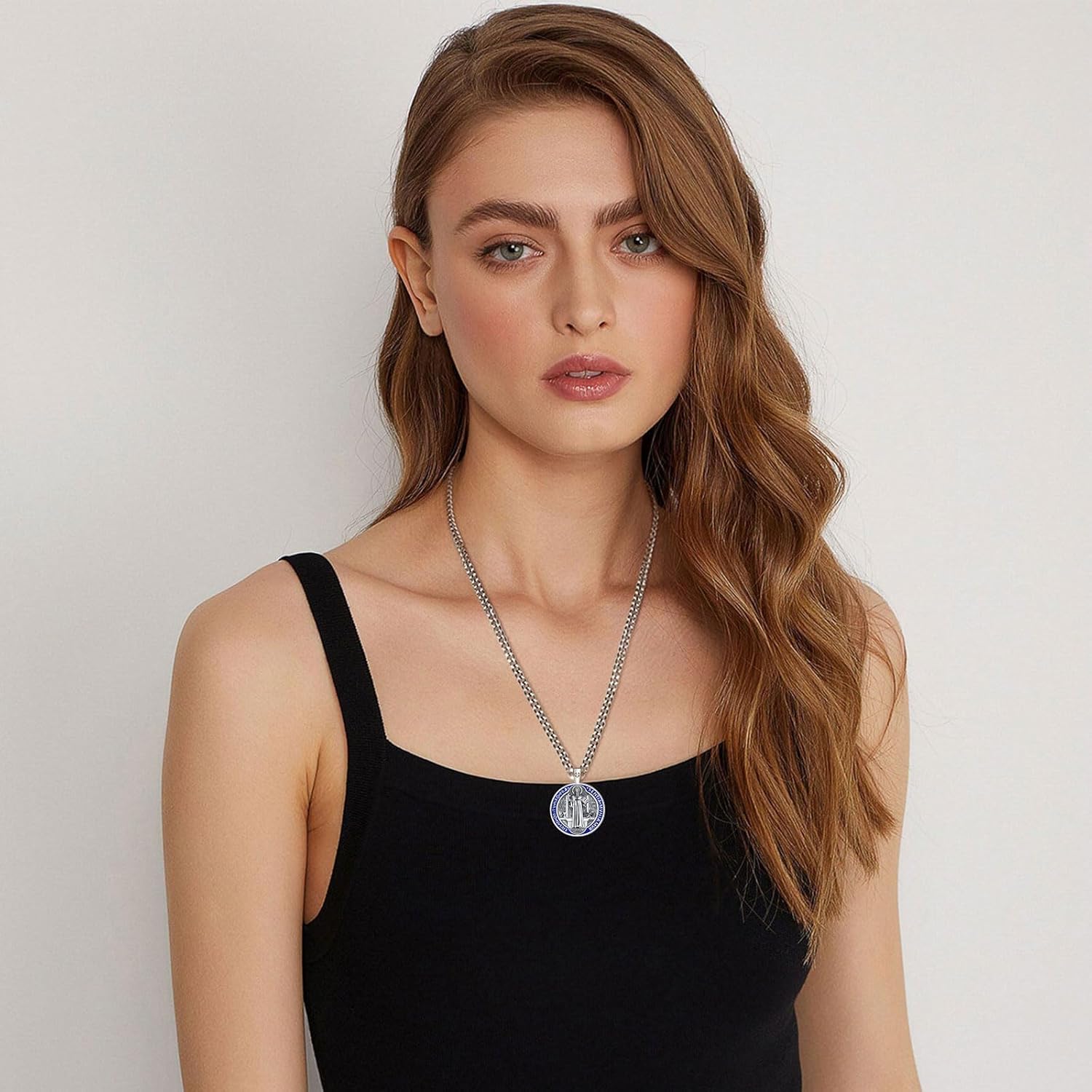 Vito 925 Sterling Silver Saint and Archangels Necklaces for Women Men, St Christopherl/Crucifix/Caravaca/St Jude/Virgin Mary/St Benedict Pendant Patron Saint Amulet Medal Religion Jewelry Gift, 24" - Image 9