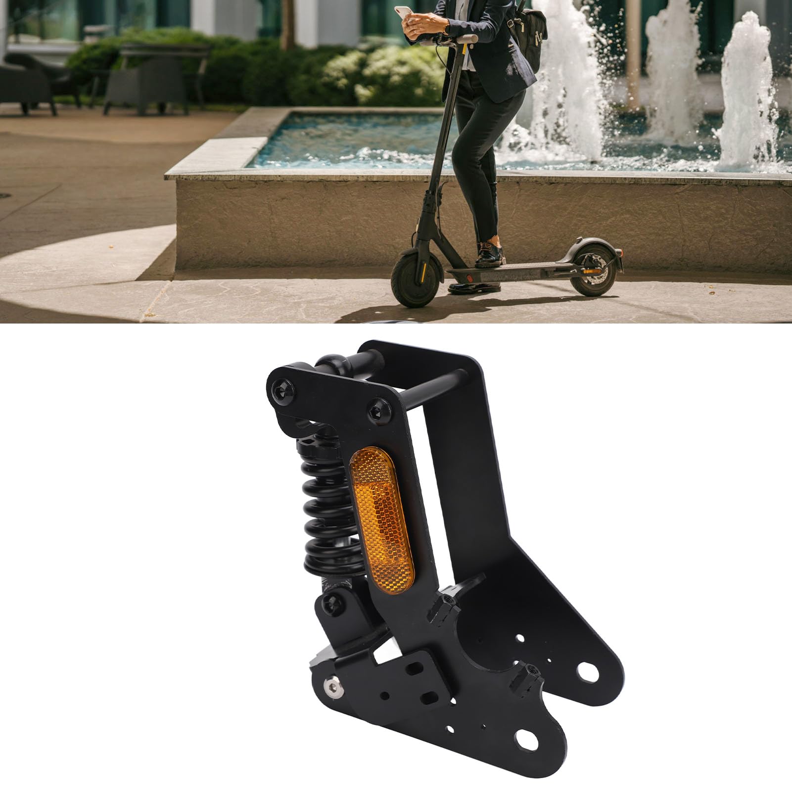Kit de suspension arrière pour scooters électriques Amortisseur haute performance Ensemble de fourches à suspension à tube arrière avec bandes réfléchissantes pour scooter