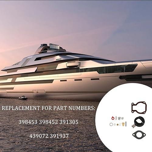 Miniatura 2 de ALL-CARB Kit de reparación de carburador con reemplazo de flotador para Johnson Evinrude 398453 9.9hp 15hp 1974-1988