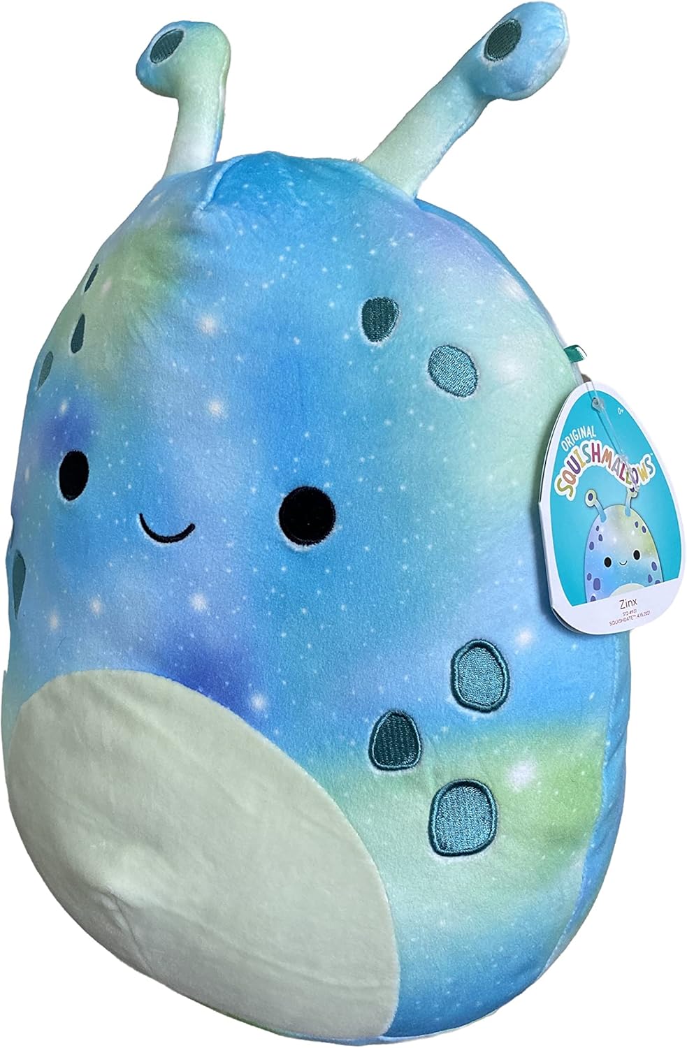 Squishmallows Offiicial Kellytoy Squishy Soft Plush Toy Animals (12 Inch, Zinx The Alien)