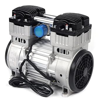 Oil-Free Vacuum Pump, 110V 1100W 7CFM Oilless Diaphragm Silent Air Pump Air Compressor Head Small Air Pump Head Motor