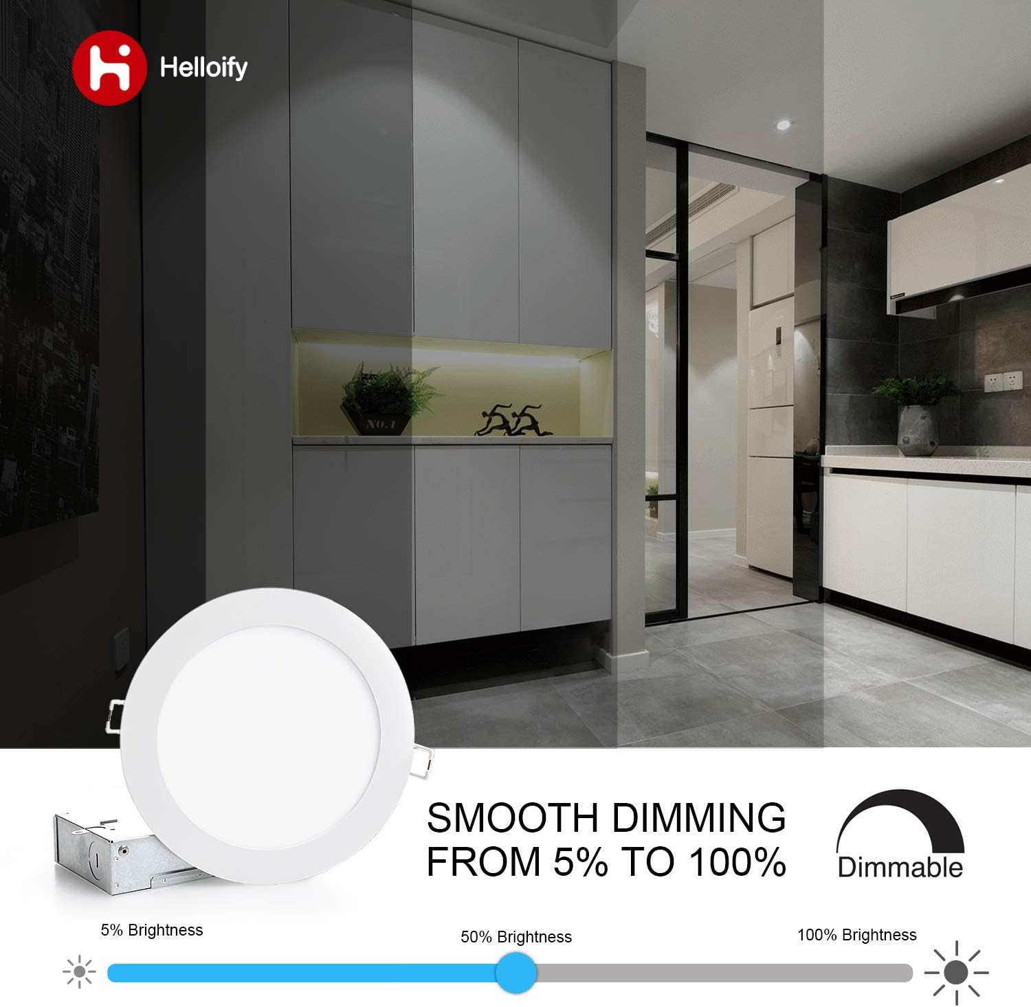 Weekly Top Sale helloify 6 Inch Slim LED Downlight with Junction Box, 13W=100W, 900 LM, Dimmable, 5000K Daylight, Recessed Jbox Fixture, Simple Retrofit Installation, 6 Pack Flash Sale helloify 6 Inch Slim LED Downlight with Junction Box, 13W=100W, 900 LM, Dimmable, 5000K Daylight, Recessed Jbox Fixture, Simple Retrofit Installation, 6 Pack