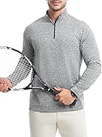 Vista 2 de Sudadera de manga larga con forro polar UPF50+ para hombre, con cremallera de un cuarto, sudadera de golf