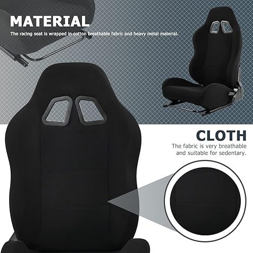 Miniatura 5 de Minneer Asiento de carreras de doble bloqueo deslizante con carga de 300 libras, ángulo ajustable, cómodo, ergonómico, asiento grande y alto, silla