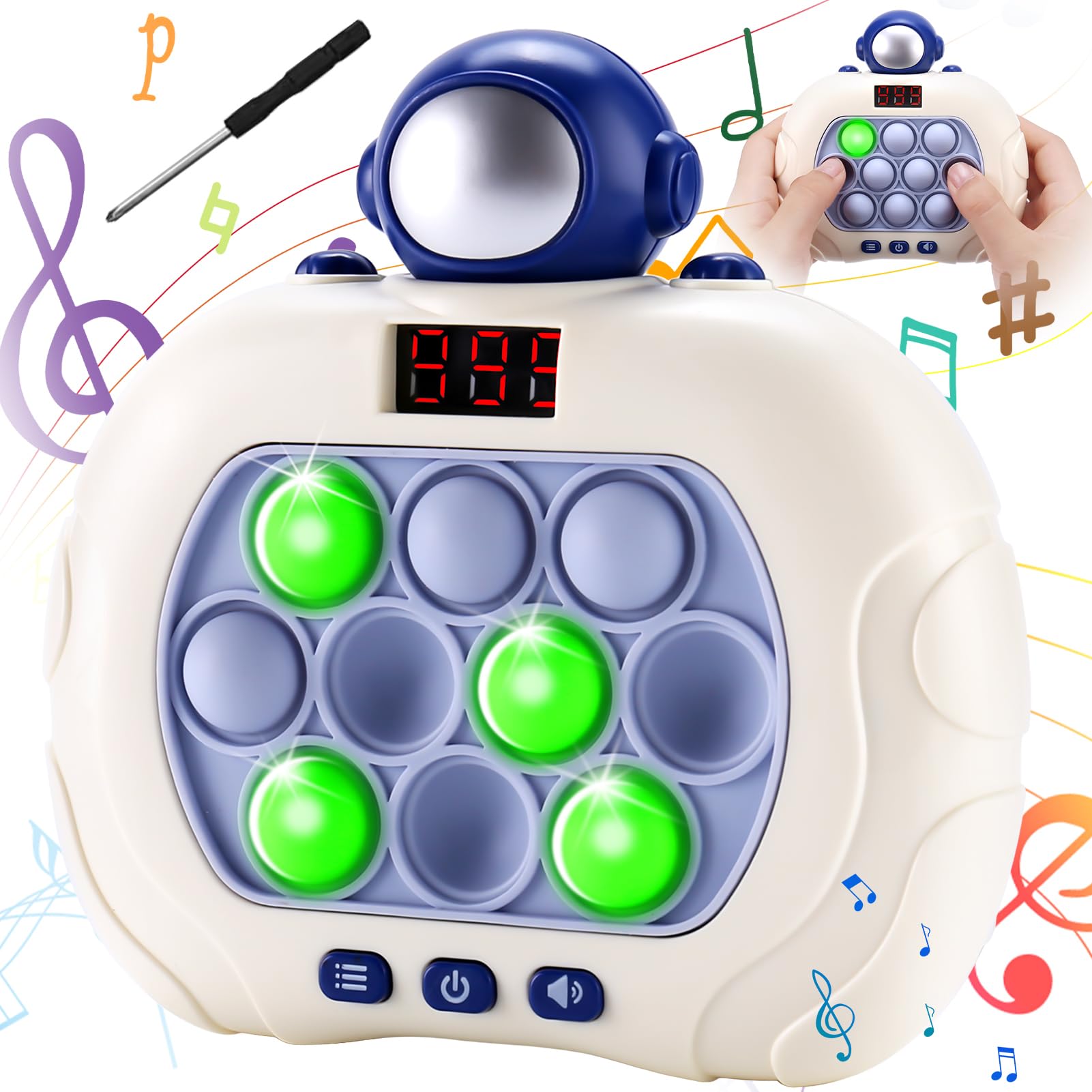 ZuimeiQuick Push Pop Game It Fidget Toys Fast Push Game Light Up Pop Up Game Puzzle Pop Bubble Game Machine for Kids Boys Girls Stress Anxiety Relief