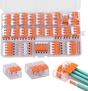 75Pcs Lever Nut Assortment Splicing Connector, Wire Connector Kit, Compact Splicing Connectors, Multi-Function Soft and Hard Wire Universal Electrical Connectors (2 Port 3 Port 5 Port)