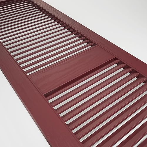 Miniatura 136 de Builders Edge 12 pulgadas de ancho x 48 pulgadas de alto, montante central superior de catedral estándar, persianas con listones abiertos, incluye