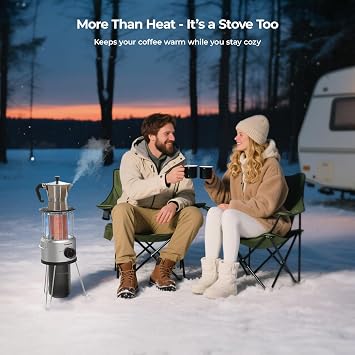 CAMPLUX Portable Propane Heater 8500 BTU, 2 Heating Modes Outdoor Heater for Camping with ODS & Tip-Over Protection, 4.2lbs Ultra Light with Storage Bag for Off-Go Hiking, Ice Fishing, Patio
