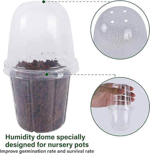 Miniatura 3 de winemana Juego de 36 macetas para vivero con cúpula de humedad, macetas transparentes para plantas, macetas de inicio de semillas con agujeros de