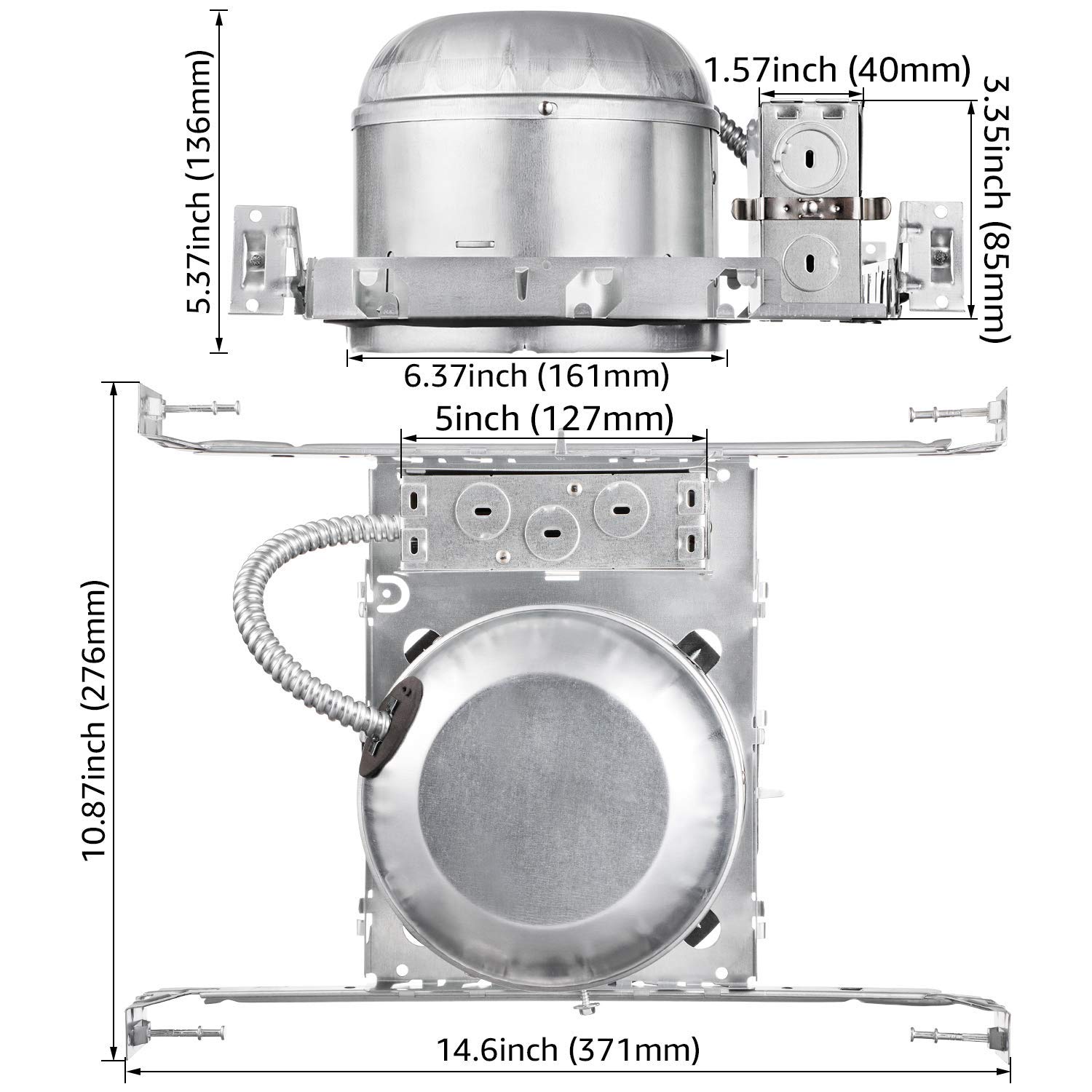 TORCHSTAR 8-Pack 6 Inch Shallow New Construction Recessed Lighting Housing, IC Rated & Air Tight Ceiling LED Downlight Can with J-Box, ETL Listed Slim/Narrow Can Light Housing, TP24 Connector