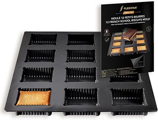 Silpat Flexipan 1 Original Non-Stick Baking Mold Handcrafted in France Since 1965 - Trusted by World-Class Chefs - Certified Food Safe Flexipan® Technology (12 French Cookie Mold)