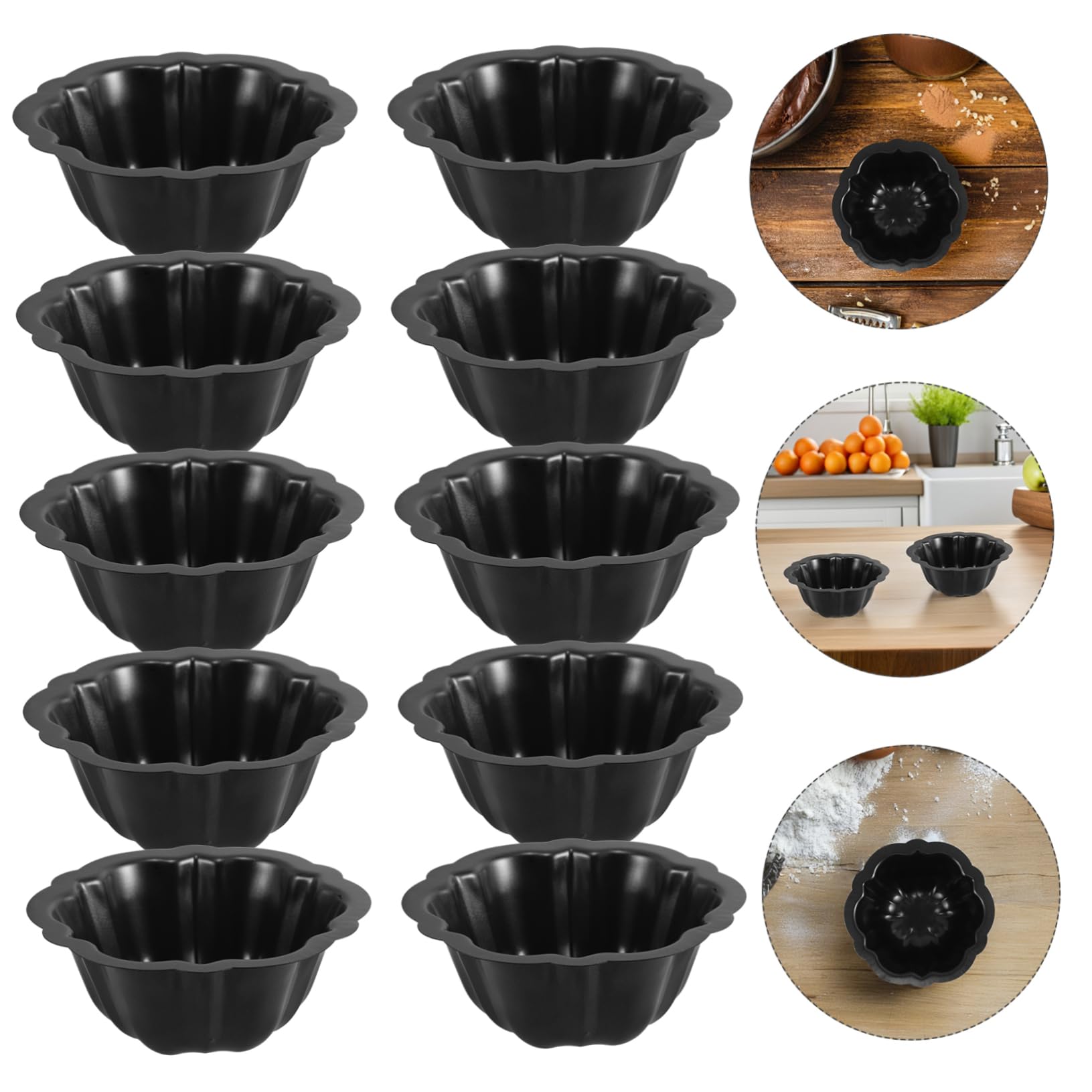 BESTOYARD 10 Piezas Molde para Pastel de Cocina Molde para Hornear Casa para Hornear y Bizcochos para Fiestas y Postres de Horno Pasteles