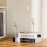 Vista 2 de Maxcheck Portavelas de cristal para boda, portavelas decorativos transparentes a granel, se adaptan a velas de 3/4 pulgadas de grosor para centro